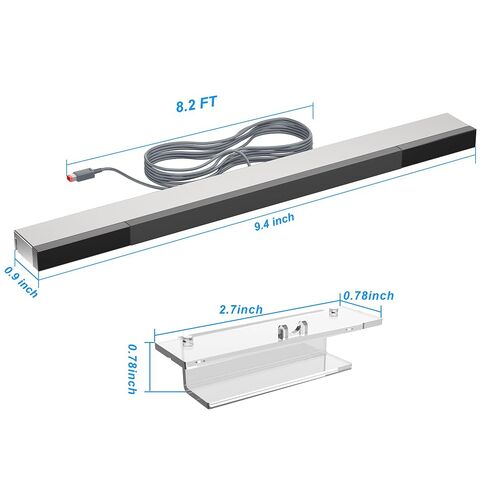 LA NREUCETS Wii Wired Infrared Ray Sensor Bar Replacement Video Game Accessories Compatible with Nintendo Wii and Wii U Console, Includes Clear Stand in Kuwait
