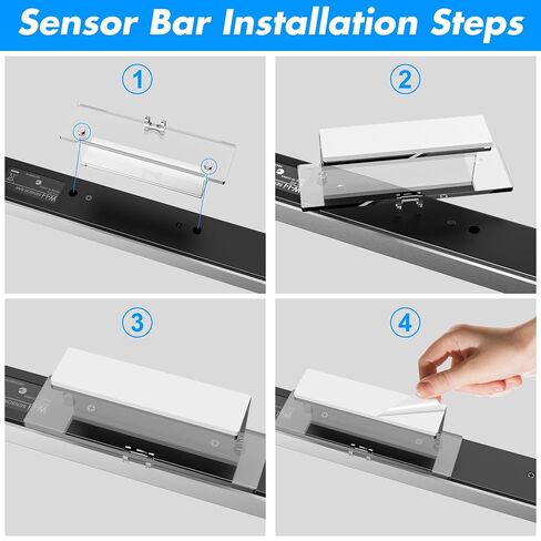 LA NREUCETS Wii Wired Infrared Ray Sensor Bar Replacement Video Game Accessories Compatible with Nintendo Wii and Wii U Console, Includes Clear Stand in Kuwait