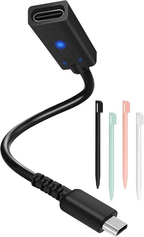 DS Lite Charger and Stylus Bundle, USB C to DS Lite Charging Adapter with 4 Replacement Stylus Pens for Nintendo DS Lite NDSL in Kuwait