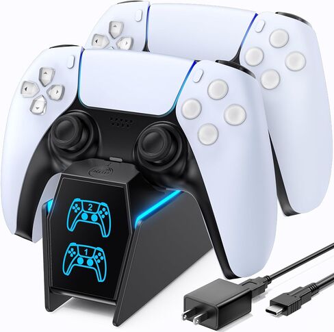 OIVO PS5 Controller Charger with Fast Charging AC Adapter, PS5 Controller Charging Station Stand for PlayStation 5, Docking Station Replacement for PS 5 Accessories Kits in Saudi Arabia