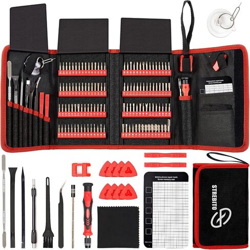 STREBITO Electronics Precision Screwdriver Sets 142-Piece with 120 Bits | Magnetic Repair Tool Kit for iPhone, MacBook, Computer, Laptop, PC, Tablet, PS4, Xbox, Nintendo, Game Console in Saudi Arabia