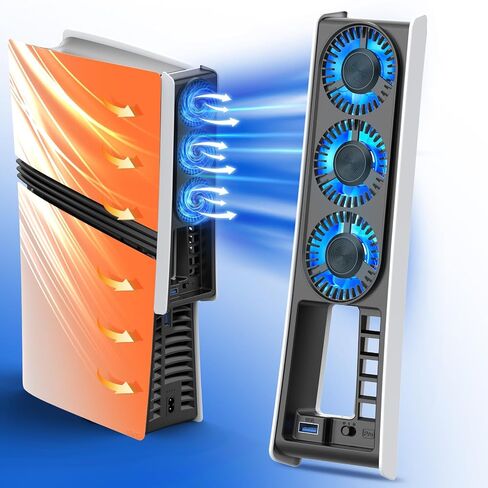 for PS5 Cooling Fan with Led Light,Quiet Efficient Cooling Accessories for PS5 HUIJUTCHEN Upgraded Cooler Fan for PlayStation 5 Disc/Digital with USB 3.0 Port,2 Level Speed (Not for PS5 Slim/Pro) in Saudi Arabia
