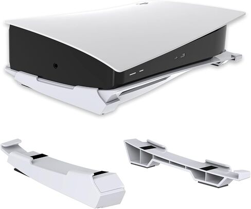حامل أفقي لملحقات NexiGo PS5، [تصميم بسيط]، حامل قاعدة PS5، متوافق مع قرص PlayStation 5 والإصدارات الرقمية، أبيض in Kuwait