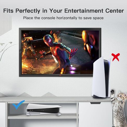 حامل أفقي لملحقات NexiGo PS5، [تصميم بسيط]، حامل قاعدة PS5، متوافق مع قرص PlayStation 5 والإصدارات الرقمية، أبيض in Kuwait