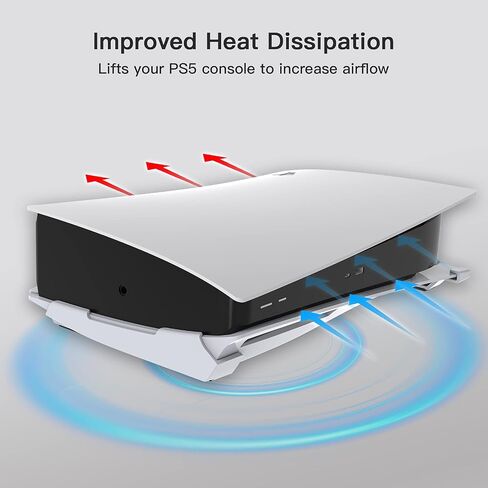 حامل أفقي لملحقات NexiGo PS5، [تصميم بسيط]، حامل قاعدة PS5، متوافق مع قرص PlayStation 5 والإصدارات الرقمية، أبيض in Kuwait