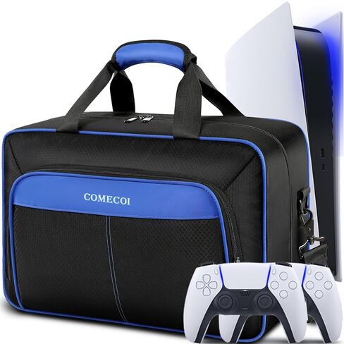 COMECOI Carrying Case for PS5, Travel Case for PS 5 Protective, Large Capacity Storage Bag Compatible with Playstation 5 Disk/ Digital Edition Console, Controllers, Game Cards, Accessories in Saudi Arabia