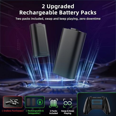 Charging Stand with Cooling Fan, CODOGOY Vertical Stand Compatible with Xbox Series X/S Console&Controller, Dual Controller Charger Station Dock with 3 USB Ports,2*1100 mAh Rechargeable Battery Packs in Saudi Arabia