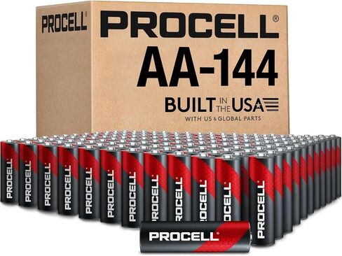 PROCELL AA Alkaline Batteries 1.5V, 144-Count Bulk Pack, Made in USA | Professional facility and medical device power; ANSI/IEC LR6, 3,075 mAh, 10-year shelf life; GSA and Buy American ready in Saudi Arabia