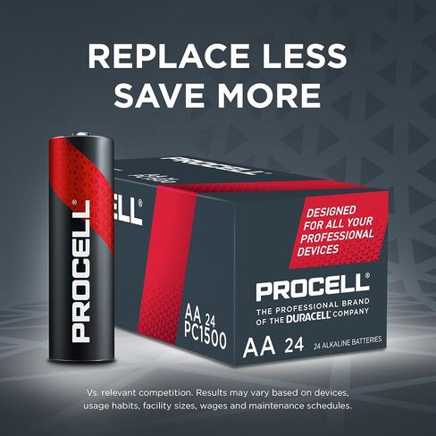 PROCELL AA Alkaline Batteries 1.5V, 144-Count Bulk Pack, Made in USA | Professional facility and medical device power; ANSI/IEC LR6, 3,075 mAh, 10-year shelf life; GSA and Buy American ready in Saudi Arabia