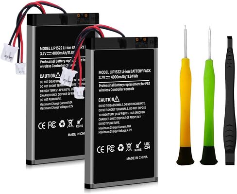 4000mAh PS4 Controller Battery, Replacement for PS4/PS4 Pro/PS4 Slim PlayStation 4 Dualshock 4 Controller CUH-ZCT1H CUH-ZCT1E CUH-ZCT1U CUH-ZCT2U (2 Pack) in Saudi Arabia