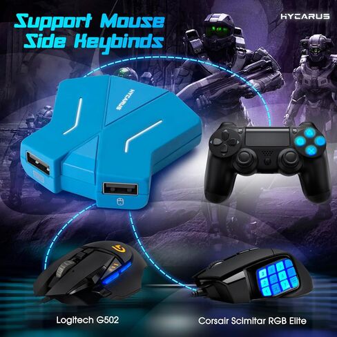 【ليس لجهاز PS5】 محول لوحة المفاتيح والماوس متوافق مع PS4، وXbox One، وXbox Series X/S، وN-Switch، مثالي للألعاب مثل FPS، وTPS، وRTS، إلخ. in Kuwait