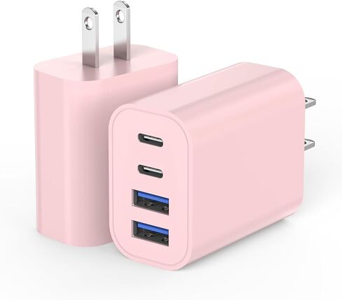 40W iPhone 17 16 Charger Block,2Pack 4-Port Fast USB C Charger Blocks,Multiport PD Power Adapter & QC Phone Charging Apple Adapter for iPhone 17 Air/17 Pro Max/16e/16 Pro/15/15Pro Max/14/13/12/11/iPad in Saudi Arabia