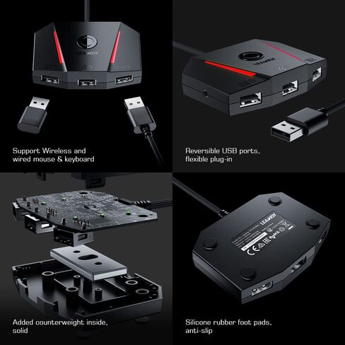 leadjoy VX2 AimBox Keyboard Mouse Adapter for PS4, Xbox One, Xbox Series X/S, MnK Converter for Playing FPS, RTS, R6, Apex Legends in Saudi Arabia