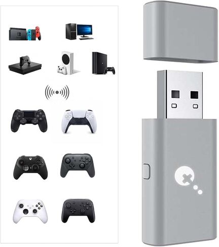 GuliKit Goku 2 Wireless Adapter for Switch 2 Pro/PS5/PS4/Xbox Controllers | Hyperlink 2 low latency.Works for Windows,Android,SteamOS,PS4,X box One/Series X/S,Switch1/2 Console,Mapping,Motion&Vibration in Saudi Arabia