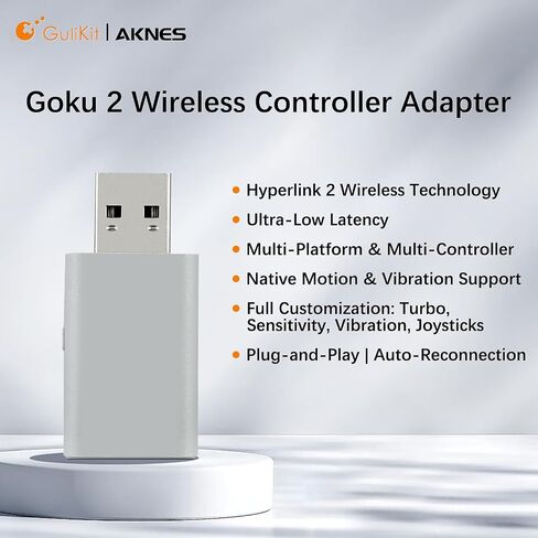 GuliKit Goku 2 Wireless Adapter for Switch 2 Pro/PS5/PS4/Xbox Controllers | Hyperlink 2 low latency.Works for Windows,Android,SteamOS,PS4,X box One/Series X/S,Switch1/2 Console,Mapping,Motion&Vibration in Saudi Arabia