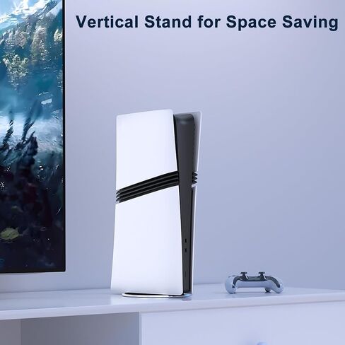 PS5 Pro Vertical Stand, Base para for PlayStation 5, Black Vertical Console Brackets with Anti-Slip Pads, Space Saving Console-Stand, PS5 Accessories, Aluminium Alloy Bracket in Saudi Arabia