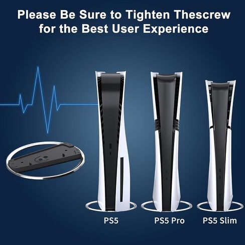 PS5 Pro Vertical Stand, Base para for PlayStation 5, Black Vertical Console Brackets with Anti-Slip Pads, Space Saving Console-Stand, PS5 Accessories, Aluminium Alloy Bracket in Saudi Arabia