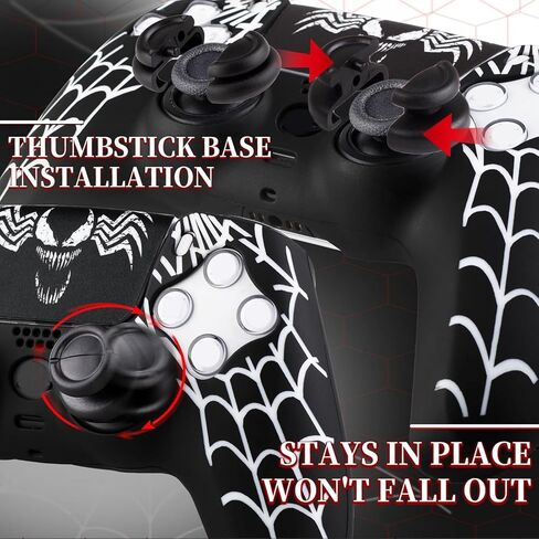 ملصق غطاء جلدي من السيليكون × 1 ومقابض موسع × 2 لوحدة تحكم PS5 Venom Web in Kuwait