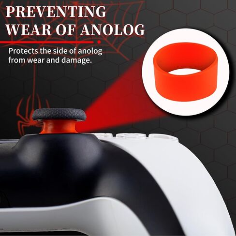 Silicone Skin Cover Sticker x 1 & Extender Grips x 2 for PS5 Controller Spider Web in Kuwait