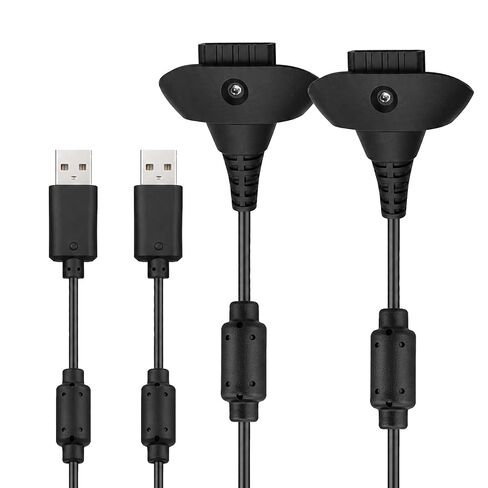 كابل شحن USB متوافق مع وحدة التحكم اللاسلكية Microsoft Xbox 360 / Xbox 360 Slim، قطعتان من سلك اللعب والشحن بطول 6 أقدام in Kuwait