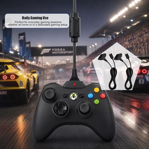 كابل شحن USB متوافق مع وحدة التحكم اللاسلكية Microsoft Xbox 360 / Xbox 360 Slim، قطعتان من سلك اللعب والشحن بطول 6 أقدام in Kuwait