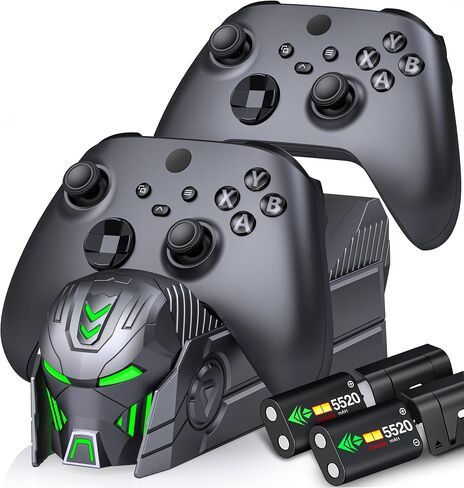 4x4800mWh Rechargeable Xbox One Controller Battery Pack, Xbox Rechargeable Batteries Station with LED Light, Charger Battery Pack for X Box Series X|S/One S|X/1 Elite Controller in Saudi Arabia