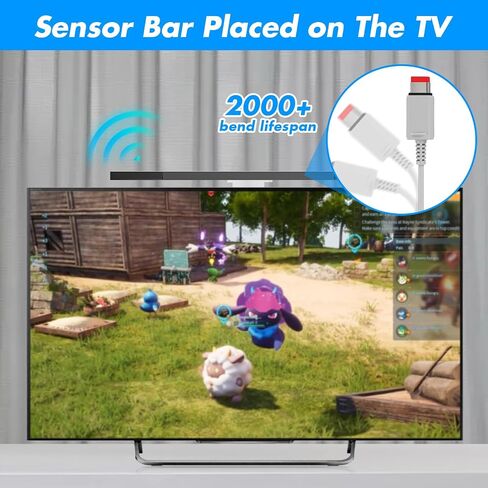 LA NREUCETS 4 in 1 Wii Sensor Bar - Wii HDMI Adapter, HDMI Converter, Wii Power Cord AC Adapter, 4.92FT High Speed HDMI Cable Compatible with Nintendo Wii Accessories in Kuwait