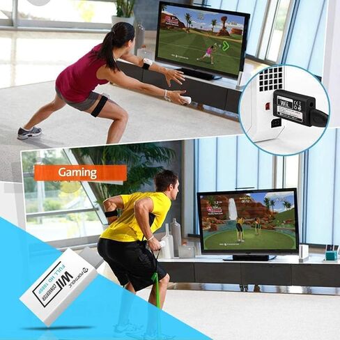 PORTHOLIC Wii to HDMI Converter 1080P with 5ft High Speed HDMI Cable Wii2 HDMI Adapter Output Video&Audio with 3.5mm Jack Audio, Support All Wii Display 720P, NTSC, Compatible with Full HD Devic in Saudi Arabia