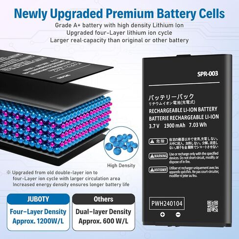 3DS XL Battery, 1900mAh Ultra High Capacity SPR-003 Li-ion Battery Replacement for Nintendo New 3DS XL/ 3DS LL/New 3DS LL Game Console– 2026 Upgraded, Powerful, Long-Lasting in Kuwait