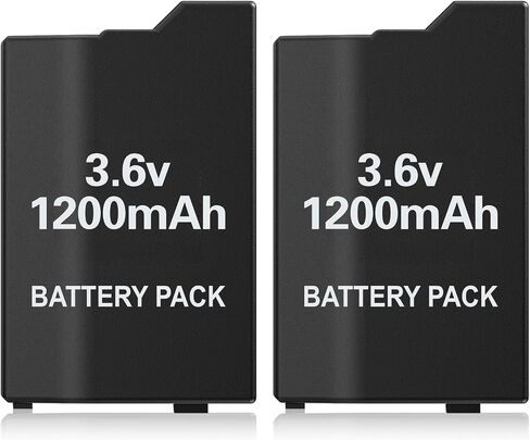 KEKUCULL 2Pcs Rechargeable Battery Pack Replacement for PSP 2000/3000/Lite/Slim Console, Real Capacity 1200mAh Lithium Polymer Batteries for PSP 2001/3001 in Kuwait