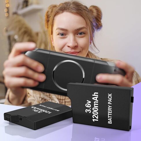 KEKUCULL 2Pcs Rechargeable Battery Pack Replacement for PSP 2000/3000/Lite/Slim Console, Real Capacity 1200mAh Lithium Polymer Batteries for PSP 2001/3001 in Kuwait