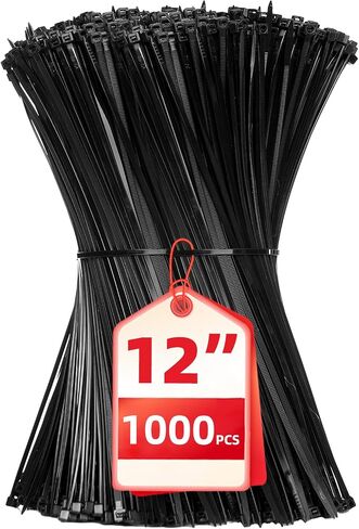 Cable Zip Ties,400 Pack Black Assorted Sizes 12+8+6+4 Inch,Multi-Purpose Self-Locking Nylon Cable Cord Management,Plastic Wire Ties for Home,Office,Garden,Workshop. By HAVE ME TD in Kuwait