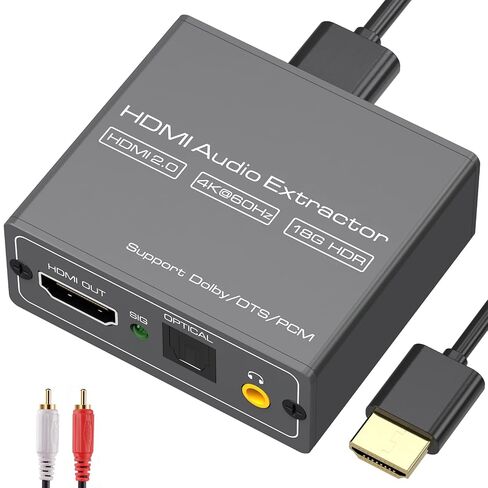 VPFET HDMI Audio Extractor Splitter 4K 3.5mm Adapter Converter with AUX RCA L or R Stereo Output Support 1080P 3D Compatable for PS4 Fire Stick Blu Ray Player etc in Saudi Arabia