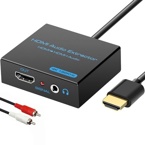VPFET HDMI Audio Extractor Splitter 4K 3.5mm Adapter Converter with AUX RCA L or R Stereo Output Support 1080P 3D Compatable for PS4 Fire Stick Blu Ray Player etc in Kuwait