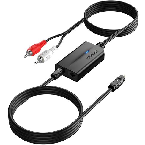 AUTOUTLET 192 كيلو هرتز DAC محول صوت رقمي إلى تناظري 7 أقدام/2.1 متر كابل صوت رقمي بصري إلى RCA ذكر لـ HDTV، DVD، مشغلات Blu-Ray وأجهزة الألعاب in Kuwait