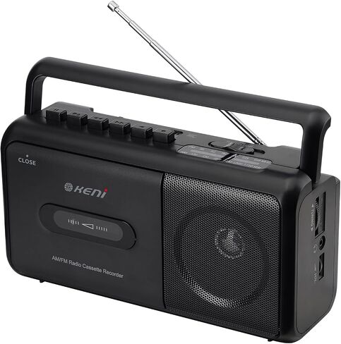 Portable Cassette Tape Player Recorder, AM/FM Radio Cassette Player with Built in Speaker, Headphone Jack, AC or Battery Operated Tape Player, Black in Saudi Arabia