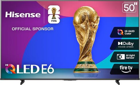 Hisense 65" E6 Cinema Series Hi-QLED 4K UHD Smart Fire TV (65E6QF) -AI Light Sensor, Dolby Vision · Atmos, Voice Remote with Alexa, Motion Rate 120, HDR 10+ Adaptive, Game Mode Plus in Kuwait
