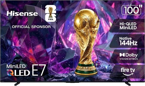 Hisense 65" E7 Cinema Series Hi-QLED Mini-LED 4K UHD Smart Fire TV (65E7SF, 2026 NEW) - Native 144Hz, AI Picture, Dolby Vision IQ · Atmos, FALD, HDR10+ Adaptive, MEMC, Alexa+ in Kuwait
