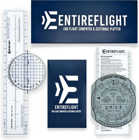 EntireFlight - E6B Flight Computer and Aviation Plotter - Essential Pilot Accessories and Aviation Tools for Your Flight Bag - Use with IFR VFR Sectional Charts - Premium Calculator in Saudi Arabia