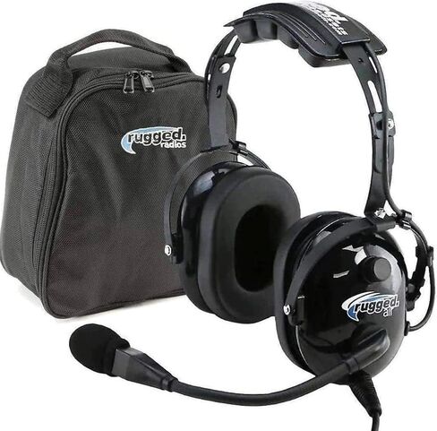 Rugged. Air RA200 Aviation Headset for Student Pilots & Flight Schools | Features Clear Hear Speakers, Noise Canceling Microphone, Foam Ear Seals, Custom Fit Headband, and Headset Bag in Kuwait