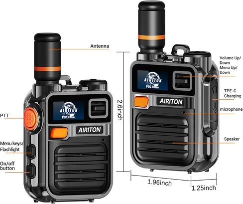 (Lifetime Free) Airiton Walkie Talkies Fast Radio Unlimited Range Nationwide Long Distance Handheld 4G LTE POC Two Way Radio Rapid Push to Talk Over Cellular Radio Long Range (2 with SIM Card) in Saudi Arabia
