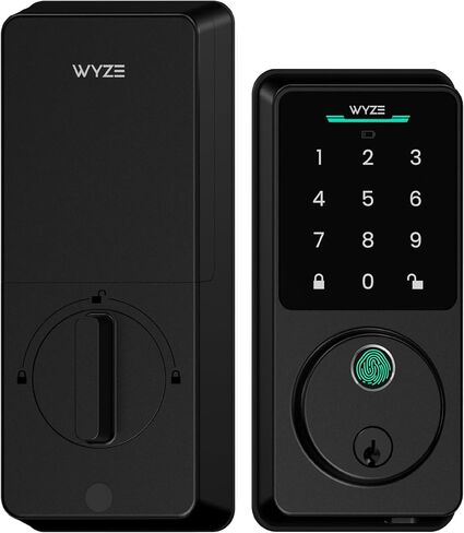 Wyze Auto-Lock Bolt v2, Fingerprint Keyless Entry Smart Lock, AI Learning Scanner with Wi-Fi Front Door Lock Deadbolt, Auto-Lock, 8 Months Battery, BHMA2, IP53, Anti-Peep Keypad, Backup Keys in Kuwait