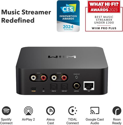 WiiM Pro Plus Music Streamer for Stereo Systems, Modernize Your Hi-Fi | Upgrade Your Stereo with Hi-Res Streaming, AirPlay 2, Spotify Connect, and Smart Control without Replacing Your Speakers in Saudi Arabia