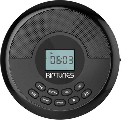 CD Player Portable Rechargeable Battery Bulit-in - Wireless, Dual Speakers Anti-Skip Protection - Compatible MP3 USB- Black in Saudi Arabia