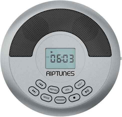 CD Player Portable Rechargeable Battery Bulit-in - Wireless, Dual Speakers Anti-Skip Protection - Compatible MP3 USB- Silver in Saudi Arabia
