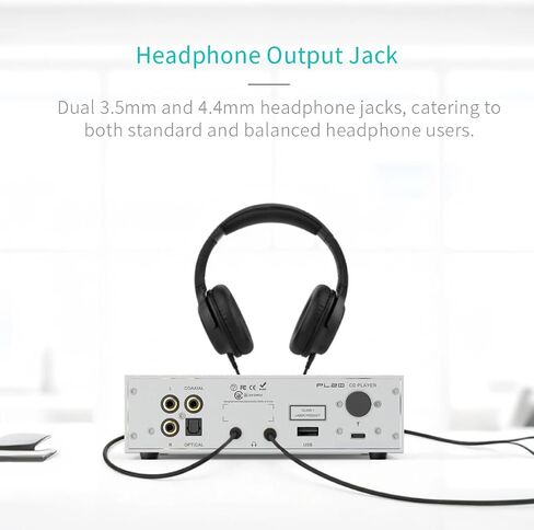 SMSMSL PL20 CD Player CS43131×2 Chip CD Ripper Bluetooth USB Ripping Silver | USB Drive/Bluetooth Input RCA/3.5mm/4.4mm Headphone/Optical/Coaxial/BT Output with Remote Control for Home Audio/Car/Amp in Saudi Arabia