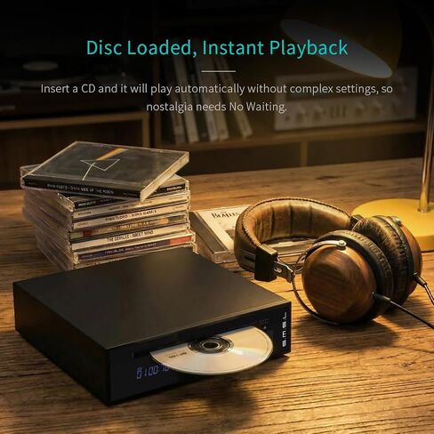 SMSMSL PL20 CD Player CS43131×2 Chip CD Ripper Bluetooth USB Ripping Silver | USB Drive/Bluetooth Input RCA/3.5mm/4.4mm Headphone/Optical/Coaxial/BT Output with Remote Control for Home Audio/Car/Amp in Saudi Arabia