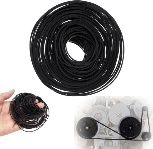 Kanayu 100 Pcs Recorder Rubber Belts 40-135 mm Square Cassette Tape Machine Repair Maintenance Mix Cassette Recorder Belts for DVD CD LD VCR Repeater Drives(4mm Width) in Kuwait