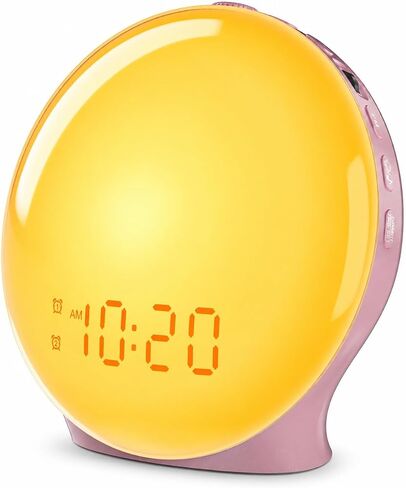 JALL Full-Screen Wake Up Light Sunrise Alarm Clocks for Bedrooms, White Noise Machine for Heavy Sleepers, 25 Natural Sounds, Dual Alarms, FM Radio, 17 Dimmable Colors, Bluetooth Speaker in Saudi Arabia