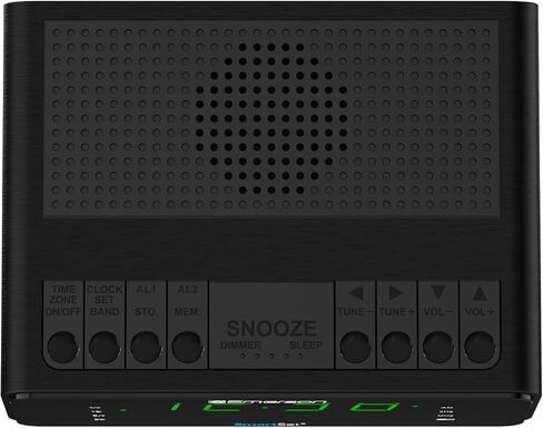 Emerson CKS1900 SmartSet Dual Alarm Clock Radio with AM/FM Digital Tuning, Auto Time Setting, 20 Presets, Jade Green LED Display, Snooze, Sleep Timer & Battery Backup in Saudi Arabia